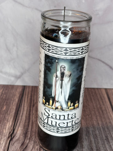 Prepared candle of La Santa Muerte - Black