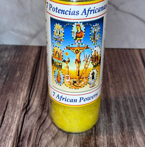 Plain yellow candle of the 7 African powers