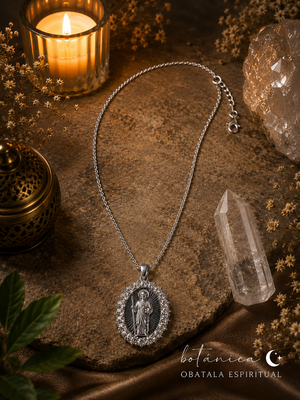 Silver-Tone St. Jude Crystal Necklace – Unisex Spiritual Protection Medal for Faith, Hope & Blessings