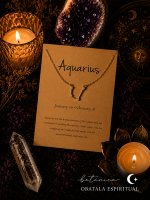 Aquarius Zodiac Necklace – Freedom, Vision & Positive Energy