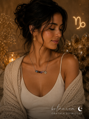 Capricorn Zodiac Crystal Necklace – Unisex Natural Stone Energy Necklace for Discipline, Protection & Success