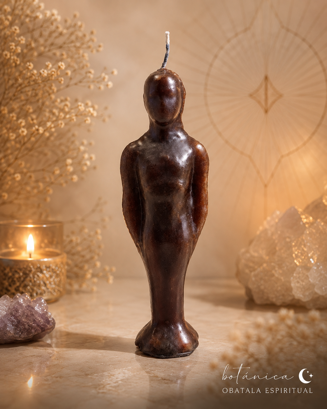 Black Male Candle – Protection & Ritual Power for Energy Reversal