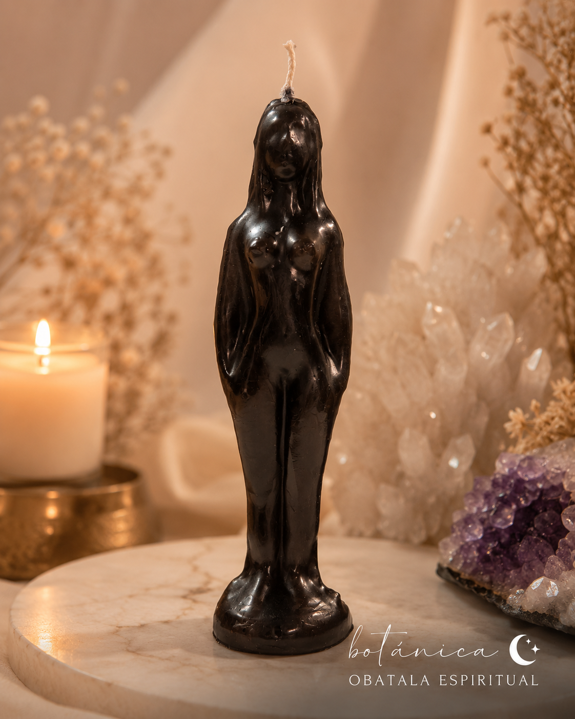 Black Female Candle – Ritual Power for Protection & Reversal