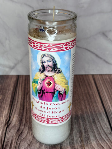 Prepared candle of the Sacred Heart of Jesus