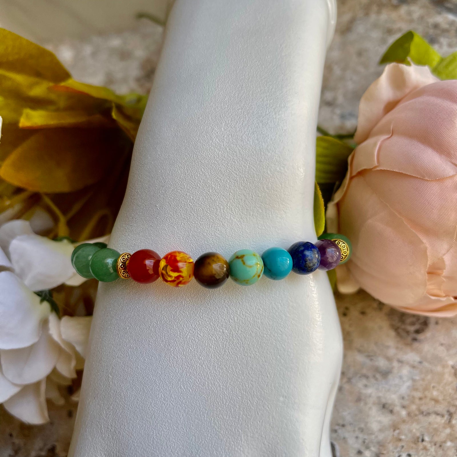 Handmade 7 African Potencies Bracelet - Aventurine | Spiritual Power & Prosperity