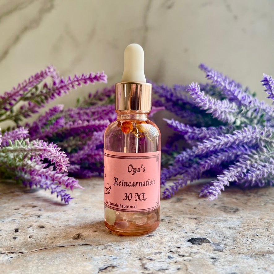 Oya’s Reincarnation – Spiritual Oil for Transformation & Ritual Use (Handmade & All-Natural)