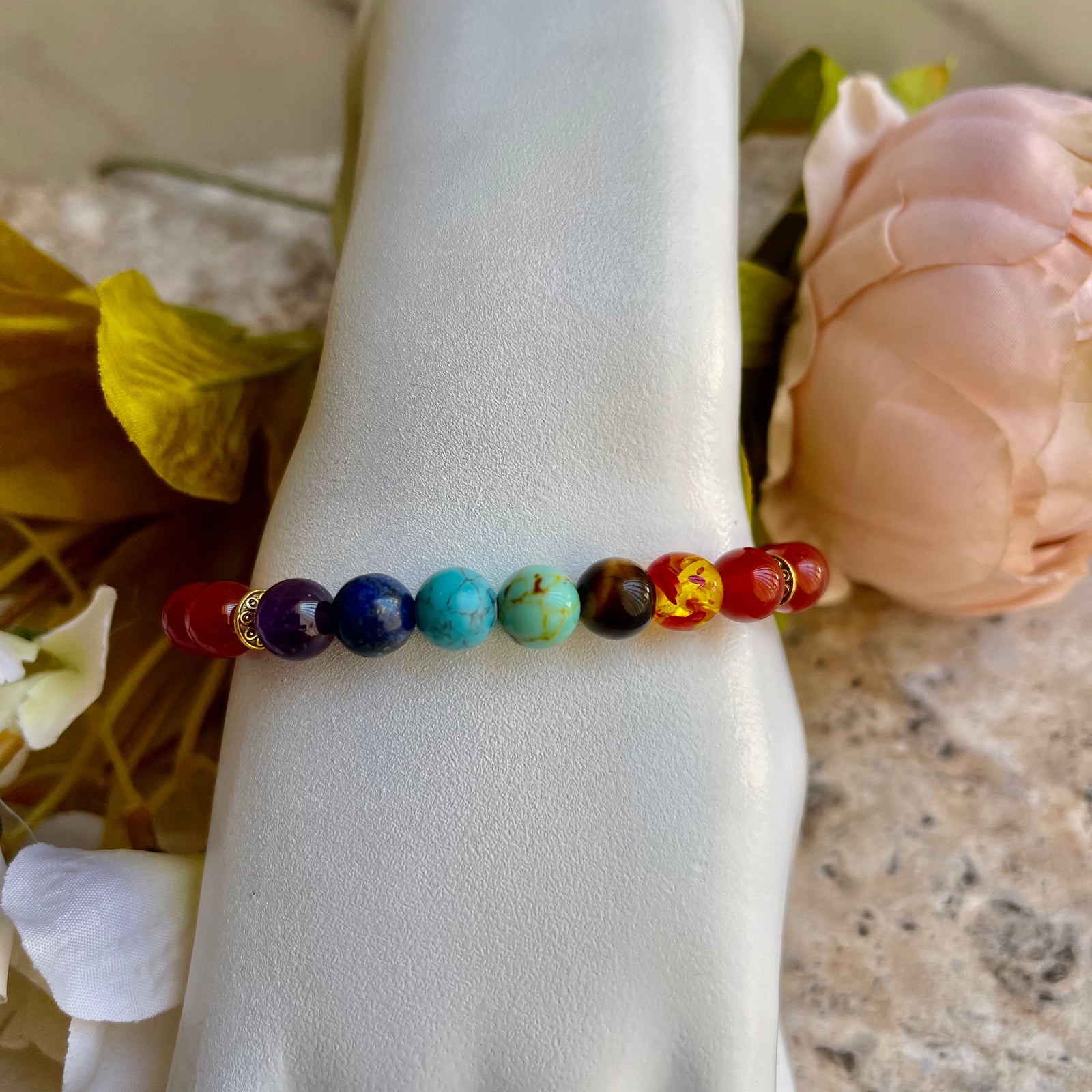 Handmade 7 African Powers Bracelet - Carnelian | Strength, Passion & Protection