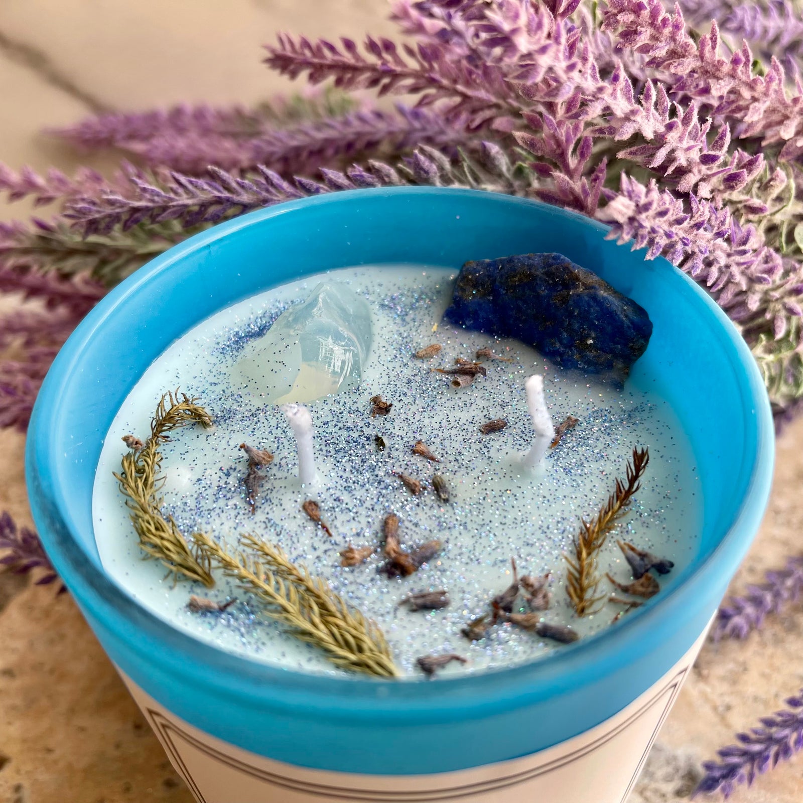 Ocean’s Calm – Powerful Yemaya Aromatic Candle with Crystals & Spiritual Tools