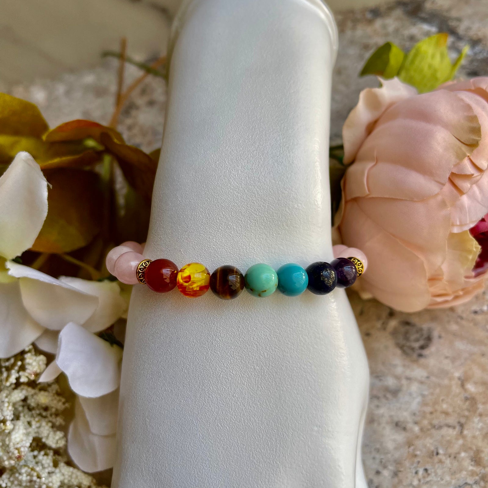 Handmade 7 African Powers Bracelet – Rose Quartz