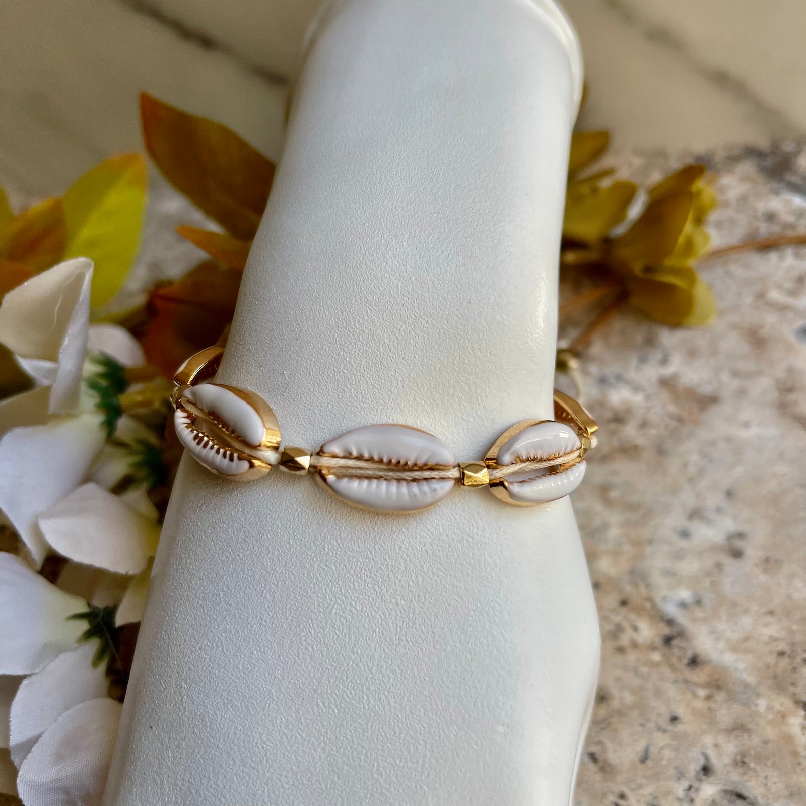 Gold Plated Cowry Shell Bracelet | Elegant Protection & Prosperity