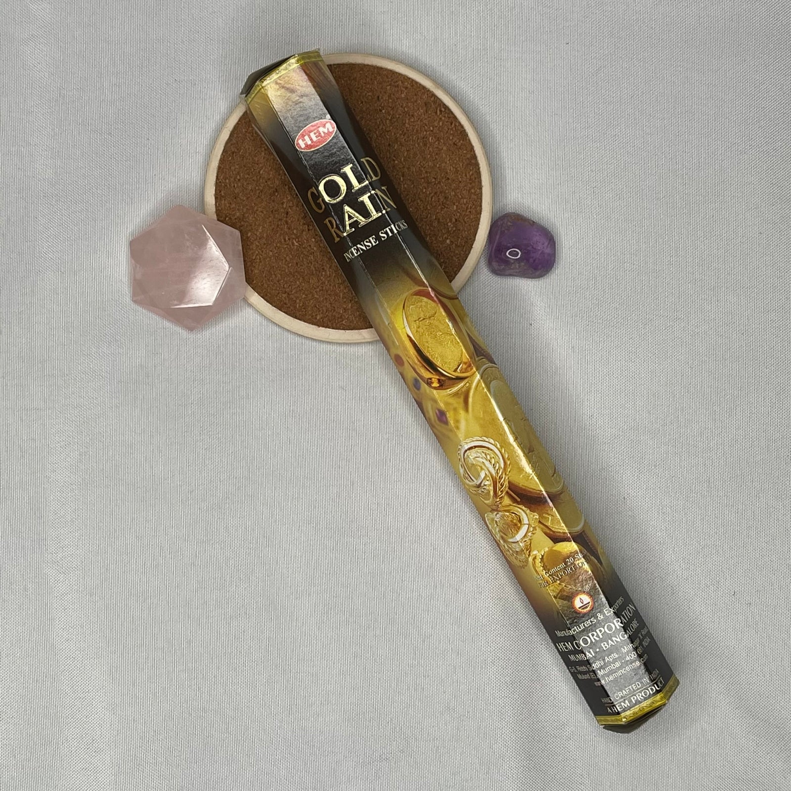 Gold Rain Incense – Attract Wealth, Success & Abundance (Hexagonal Box)